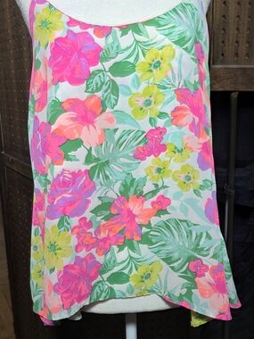 NYMPHE Floral Wrap Swim Coverup in Pink, Green & Coral